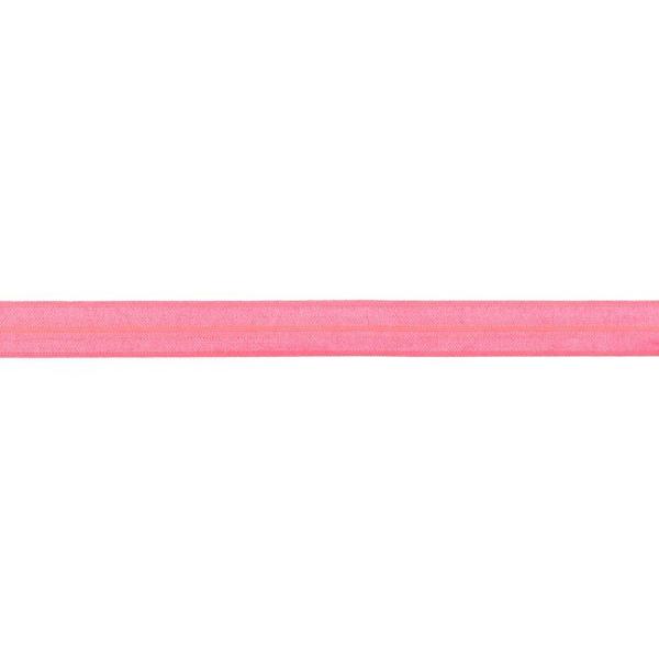 Elastisches Schrägband Polyamid Breite 15 mm - Neon Rosa